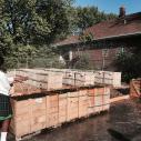 A student at the Vanderpoel School in Chicago waters the community garden
