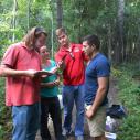 Students in the woods