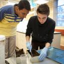 Professor Vimal Selvaraj working with student Josh Goddard