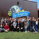 students visiting the dairy farm