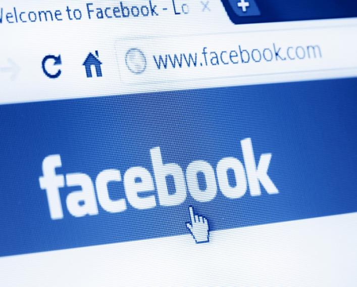 Facebook site on computer browser
