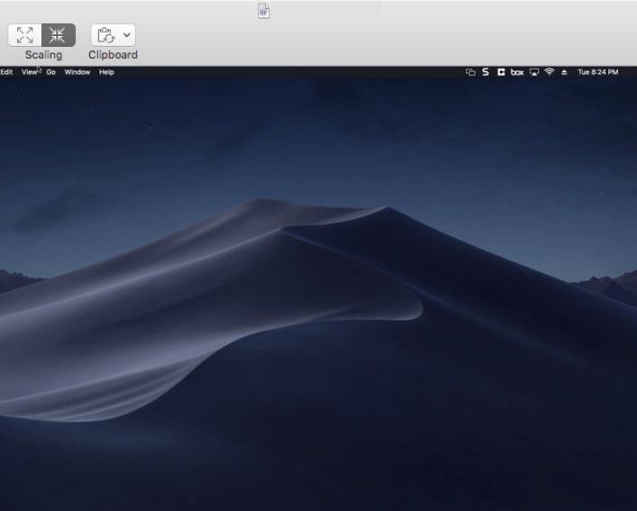 Screen capture of successful Mac VNC session.