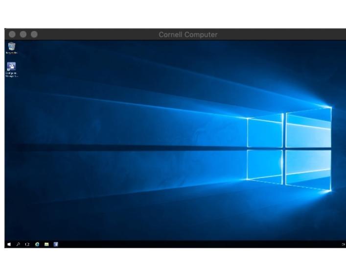 Screen capture of successful Microsfot Remote Desktop 10 session.
