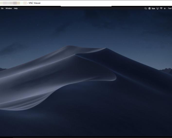 Screen capture of successful VNC Viewer session.