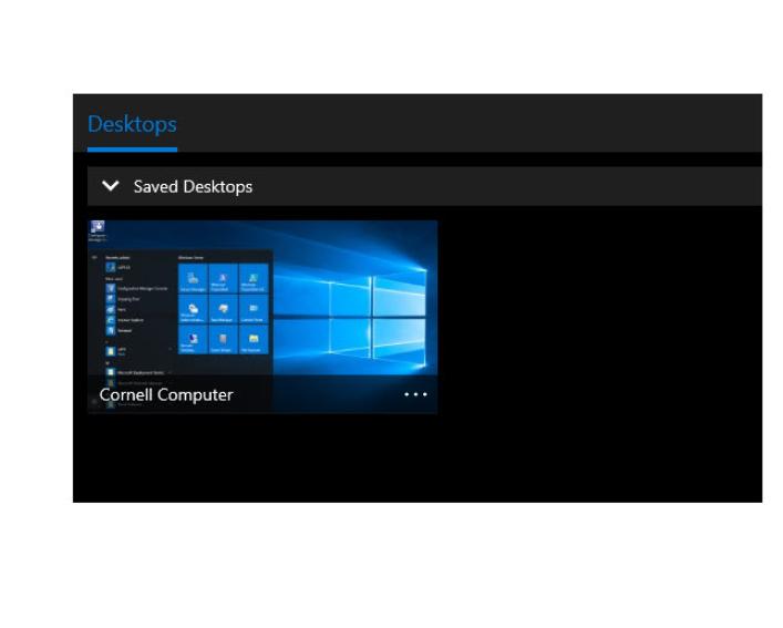 Screen capture of Remote Desktop selection screen.