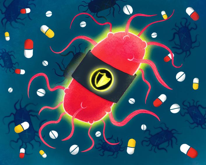 an artist's interpretation of a powerful, antibiotic resistant gene