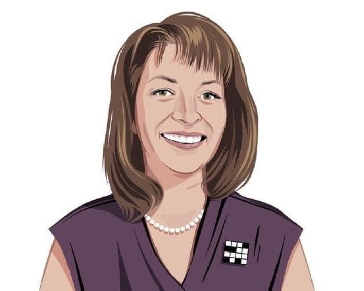 Drawing of crossword puzzle constructor Robyn Weintraub.