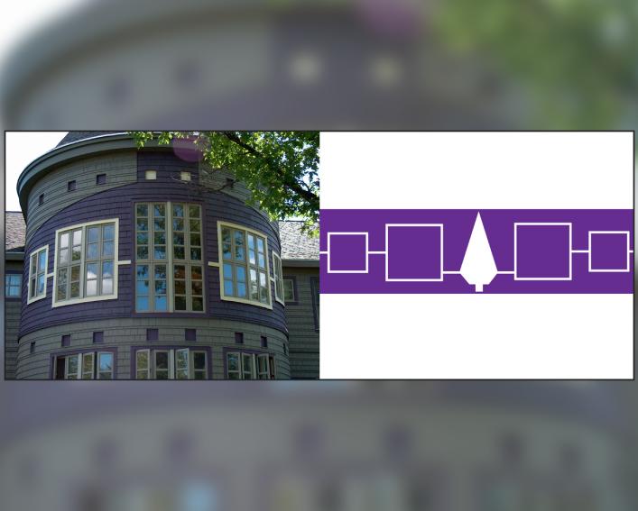 The row of five windows on the front of the Akwe:kon house depicts Hiawatha Belt.