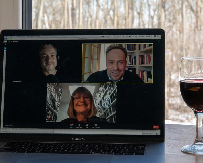 Speakers at the B.E.V. NY event lead a discussion via zoom.