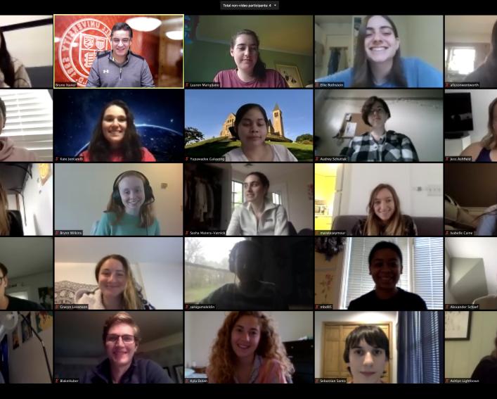 Screen shot of a virtual class discussion
