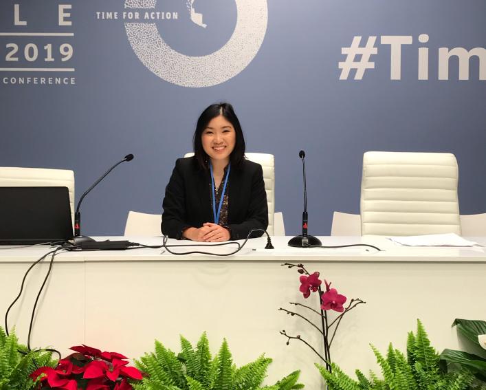 Alice Natasha Soewito sitting at a desk