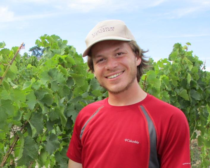 Colden Price standing in a vineyard