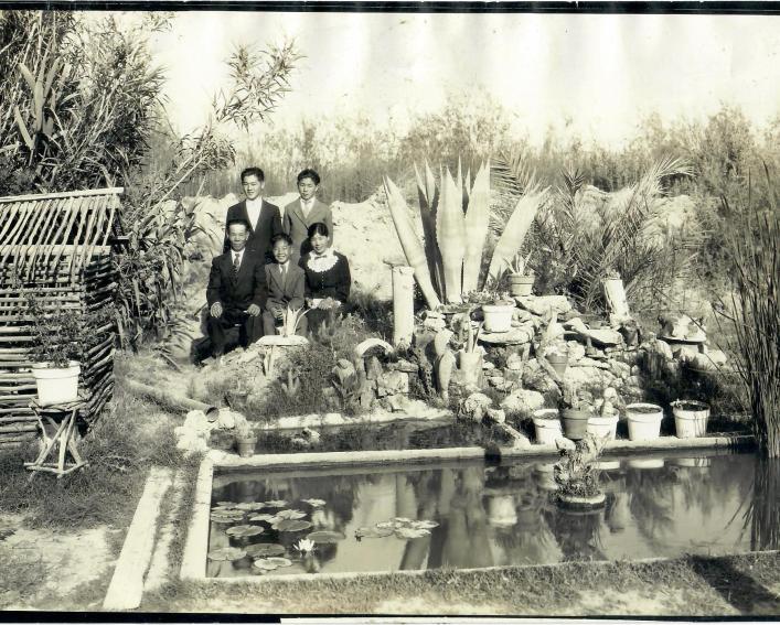 The Tsujimoto family at their farm in El Centro, California