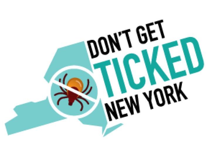 NY State with a tick crossed out and the text: Don't Get Ticked New York
