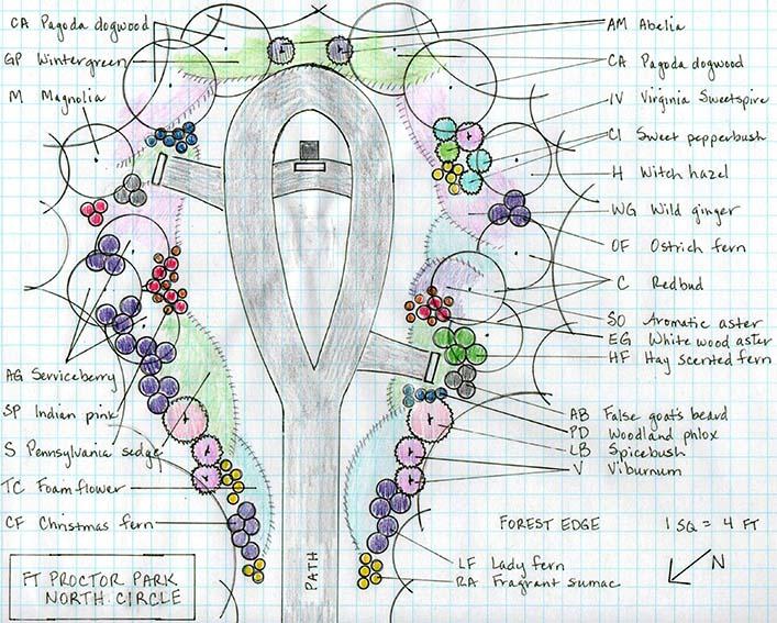 public park plan sketched on graph paper
