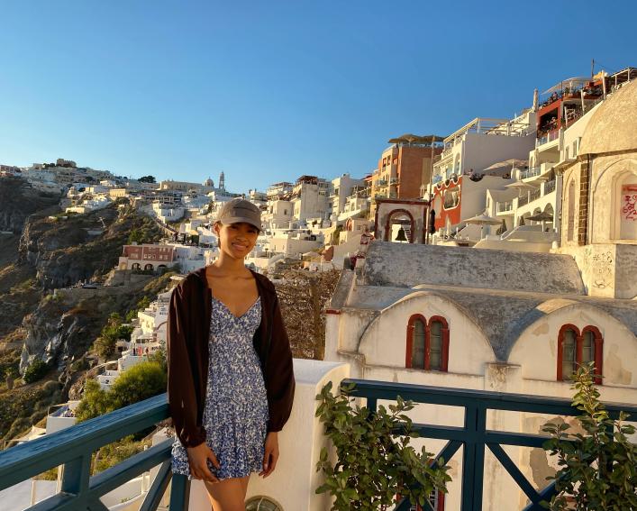 Girl standing in front of an overlook