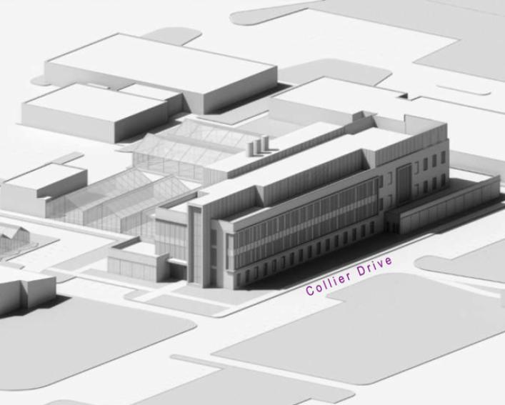 Black and white digital building plans