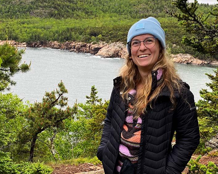 melissa martens with pond in background
