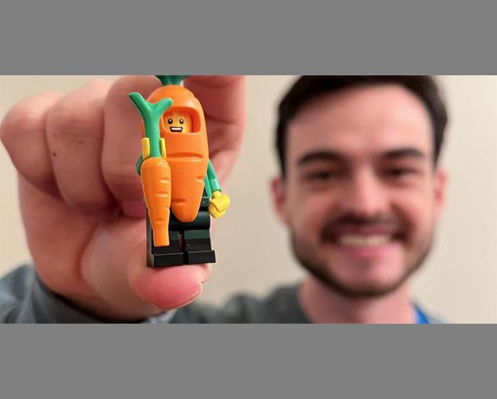 stephen stresow with lego carrot
