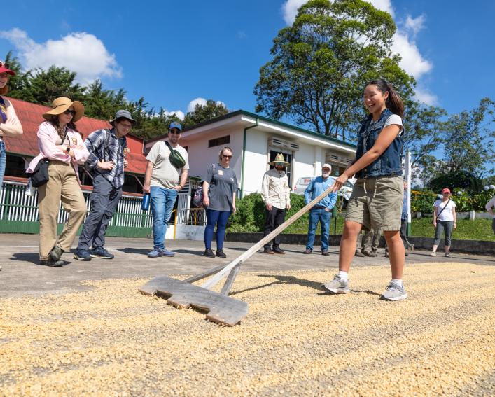Students tour a farm in Costa Rica