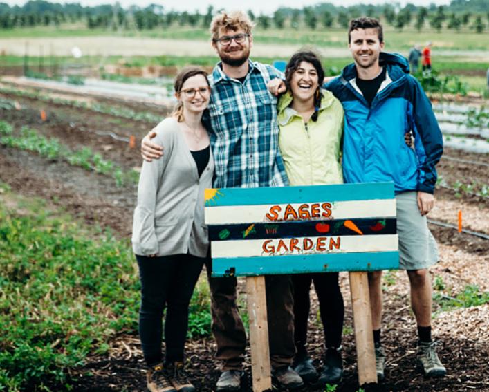 people in garden 