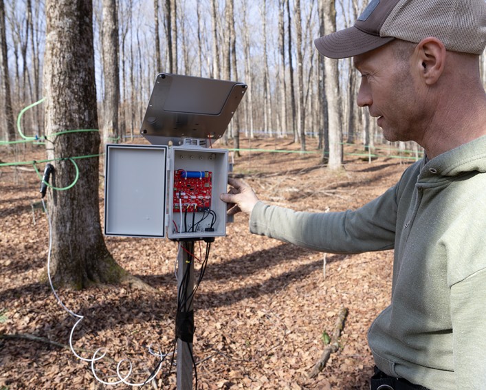 Aaron Wightman is checking the climate sensor