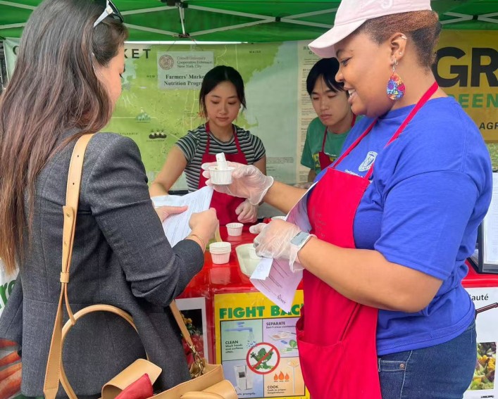 Sandria at a farmers market in NYC