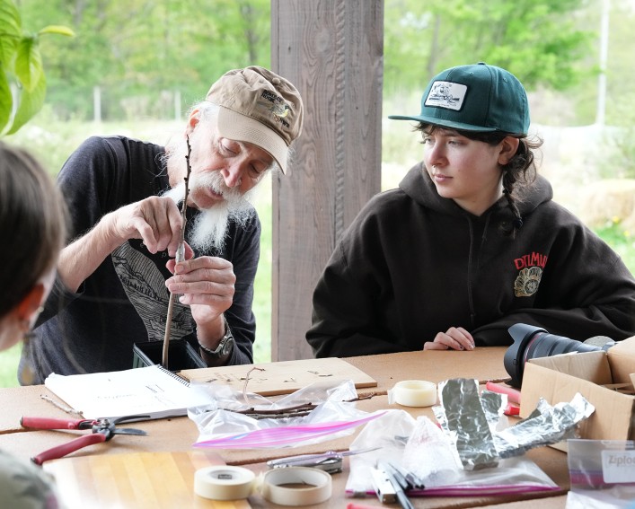 Bob Meadows with students