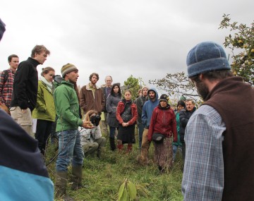 A large group of people at the farm