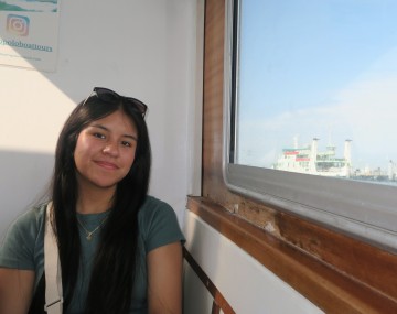 Person sitting on a boat
